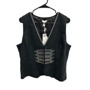 Chico's NWT Banded Grandeur Bonaparte Black Vest Sz XL